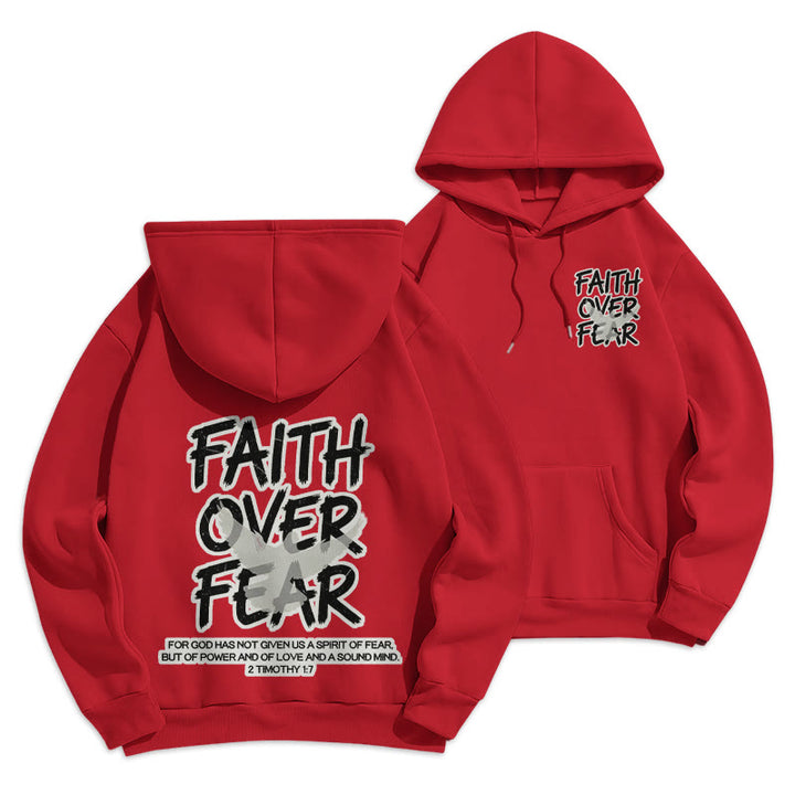 Christianartworkshop Glaube statt Angst 2 Timotheus 1,7 Fleecegefütterter Polyester-Hoodie - Rot - 2XL - image 15