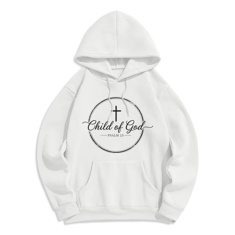 Christianartworkshop Kind Gottes Psalm 23 Fleecegefütterter Polyester-Hoodie - Weiß - 2XL - image 5
