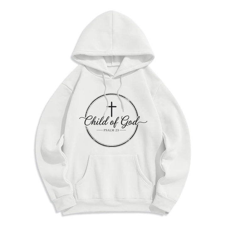 Christianartworkshop Kind Gottes Psalm 23 Fleecegefütterter Polyester-Hoodie - Weiß - 2XL - image 5