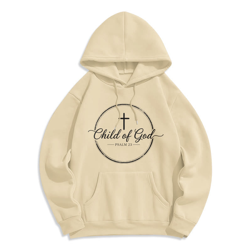 Christianartworkshop Kind Gottes Psalm 23 Fleecegefütterter Polyester-Hoodie - Beige - 2XL - image 0