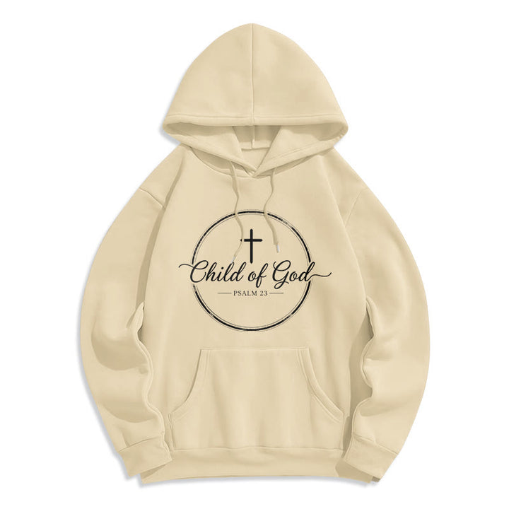 Christianartworkshop Kind Gottes Psalm 23 Fleecegefütterter Polyester-Hoodie - Beige - 2XL - image 0