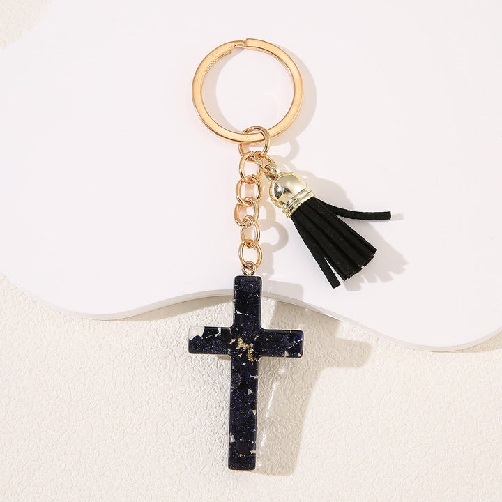 Christianartworkshop Schlüsselanhänger aus Kunstharz mit Kreuz und Herzmotiv: Fröhlichkeit für alle - Schwarz-2 - image 11