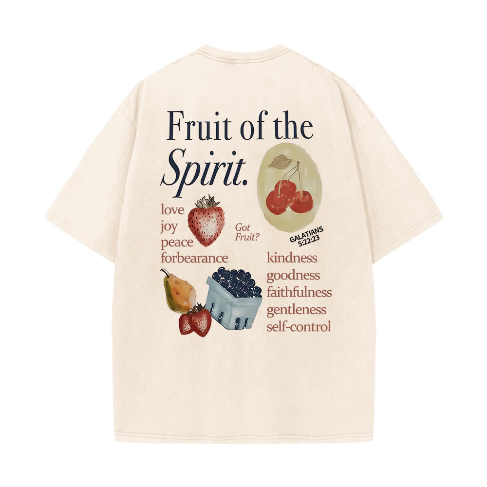 Christianartworkshop Frucht des Geistes Doppelseitiges Unisex-T-Shirt (vorgewaschen) - Aprikose - 5XL - image 2