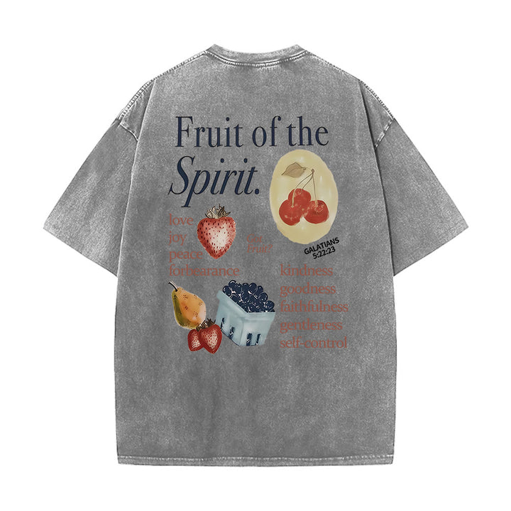 Christianartworkshop Frucht des Geistes Doppelseitiges Unisex-T-Shirt (vorgewaschen) - Grau - 5XL - image 6