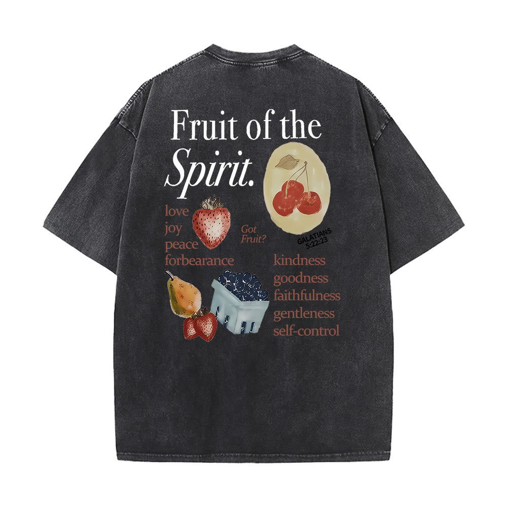 Christianartworkshop Frucht des Geistes Doppelseitiges Unisex-T-Shirt (vorgewaschen) - Schwarz - 5XL - image 4