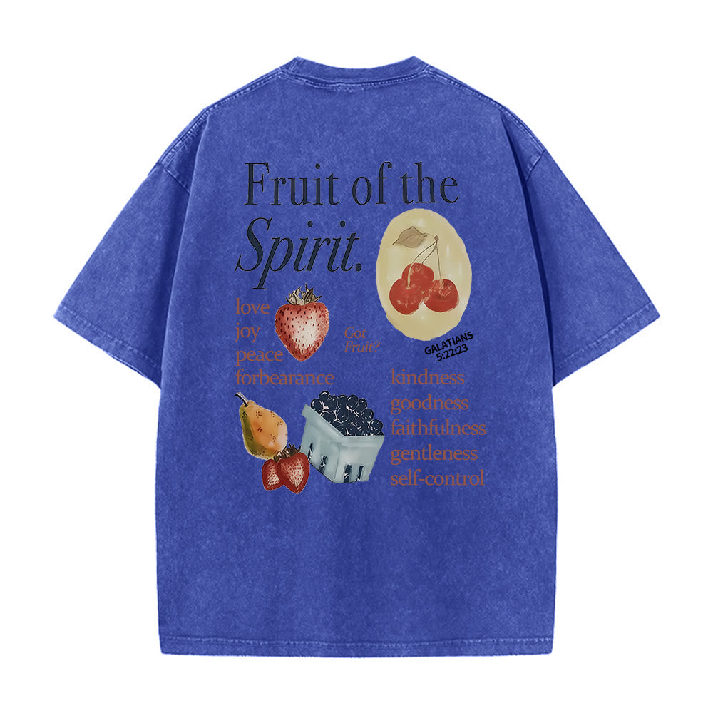 Christianartworkshop Frucht des Geistes Doppelseitiges Unisex-T-Shirt (vorgewaschen) - Blau - 5XL - image 8