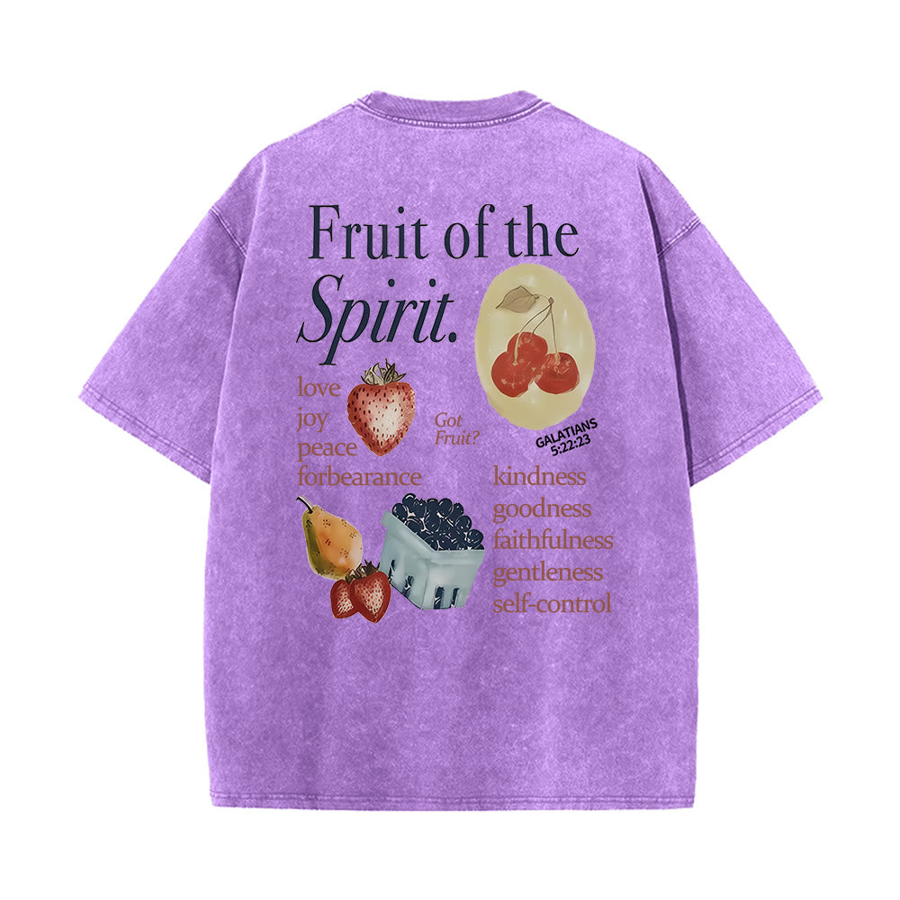 Christianartworkshop Frucht des Geistes Doppelseitiges Unisex-T-Shirt (vorgewaschen) - Lila - 5XL - image 10