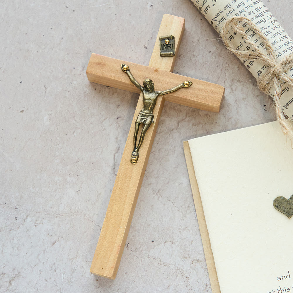 Christianartworkshop Wanddeko aus Holz mit Kreuz und Metallelementen: Stille Andacht für Wohnräume - image 8