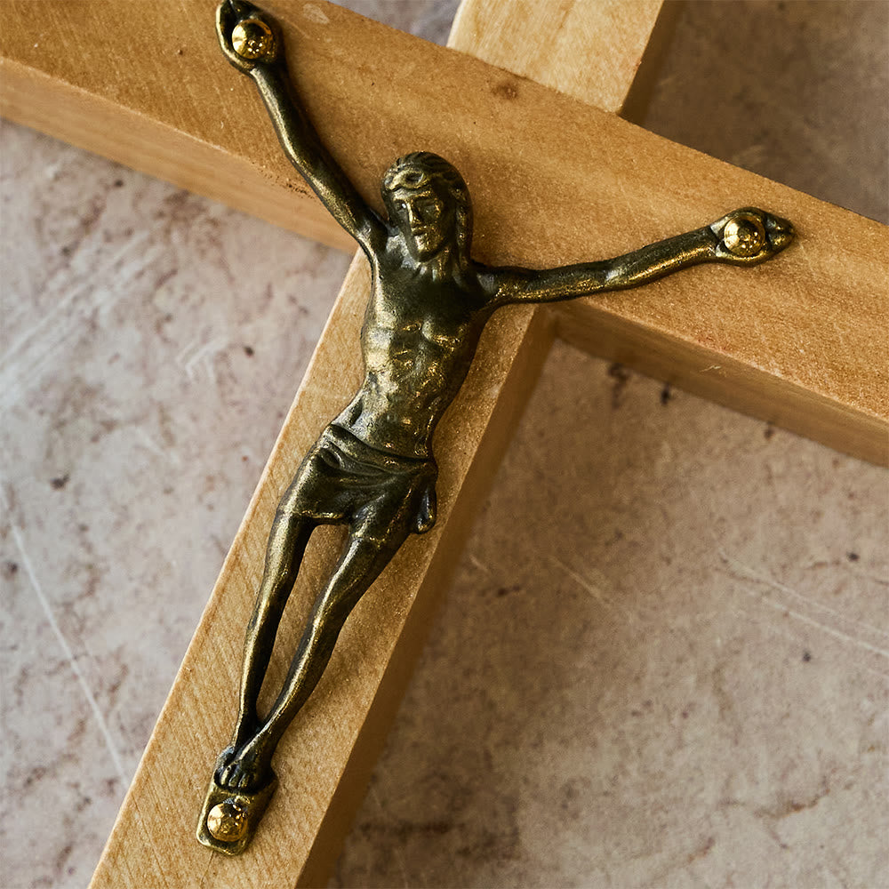 Christianartworkshop Wanddeko aus Holz mit Kreuz und Metallelementen: Stille Andacht für Wohnräume - image 9