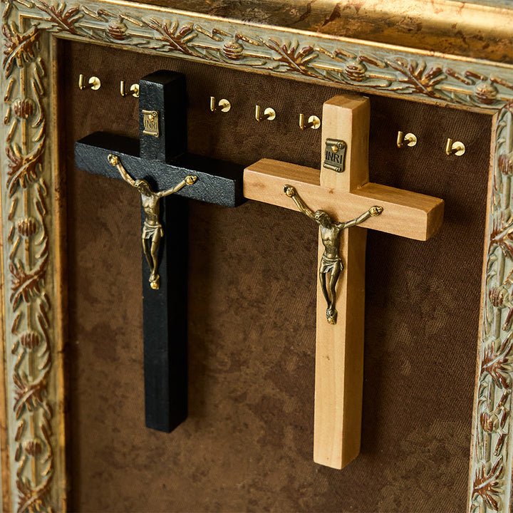 Christianartworkshop Wanddeko aus Holz mit Kreuz und Metallelementen: Stille Andacht für Wohnräume - image 0