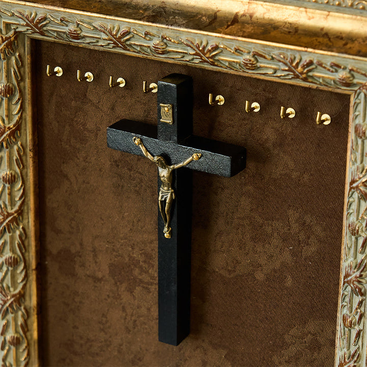 Christianartworkshop Wanddeko aus Holz mit Kreuz und Metallelementen: Stille Andacht für Wohnräume - Schwarz - image 2