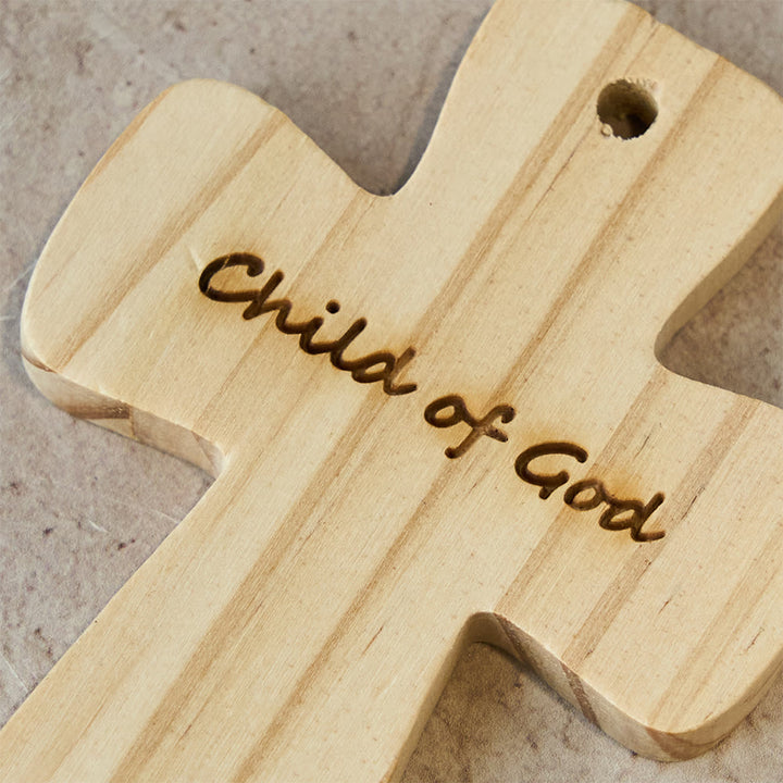 Christianartworkshop Holzkreuz-Dekoration mit Ätzung des Gotteskindes: Sanftes Zuhause-Accessoire - image 4