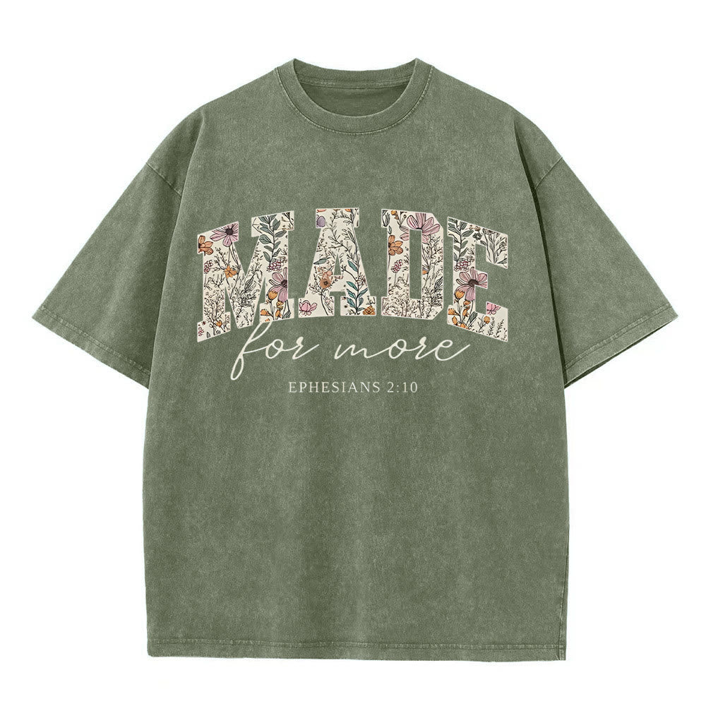 Christianartworkshop Made for More Washed T-Shirt - Armeegrün - 4XL - image 4