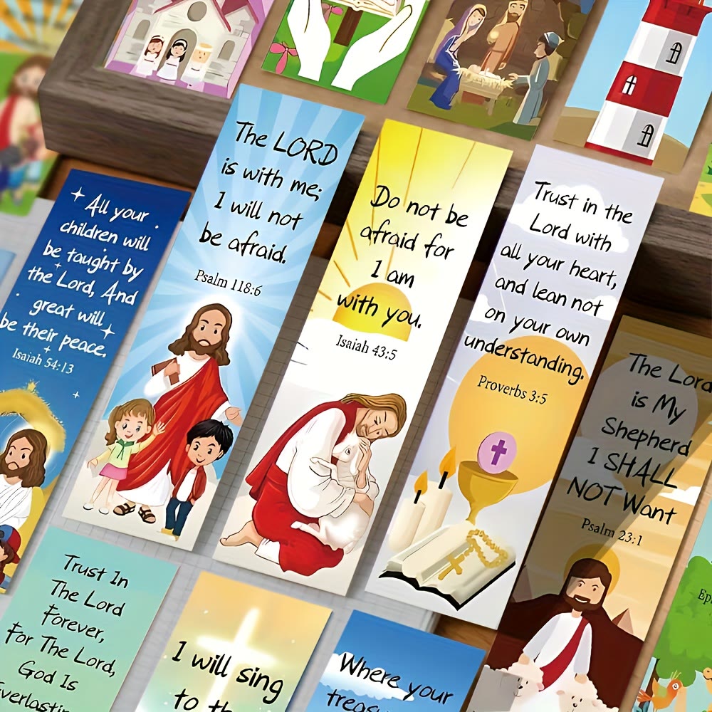 Christianartworkshop Lesezeichen mit Bibelversen und Illustrationen, 30er-Set: Sanfte Ermutigung für Leser - image 1