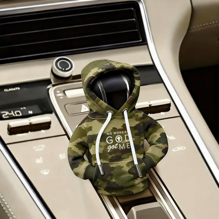 Christianartworkshop Mehrfarbiger „God Got Me“-Hoodie mit Schalthebelbezug: Ruhige Gewissheit für Autofahrten - Tarnmuster - image 7