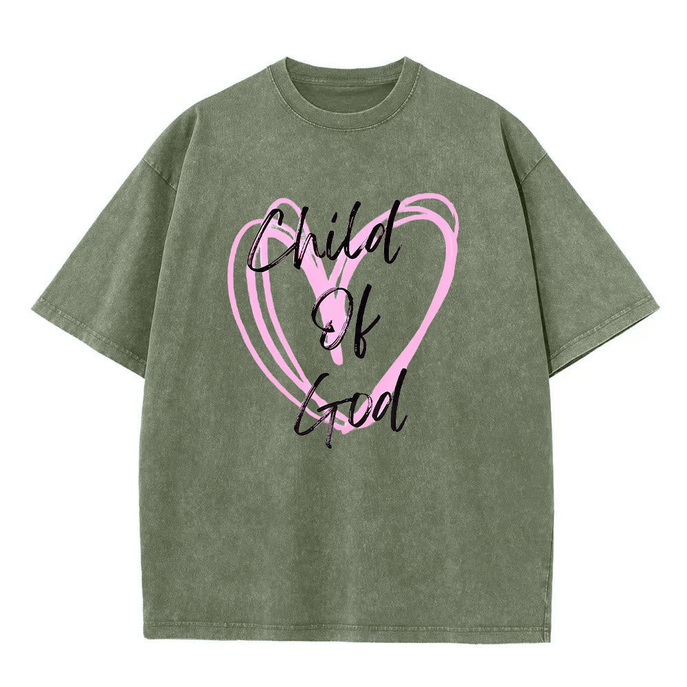 Christianartworkshop Romantisches Kind Gottes mit Heiligem Herzen Unisex-T-Shirt (vorgewaschen) - Armeegrün - 5XL - image 2