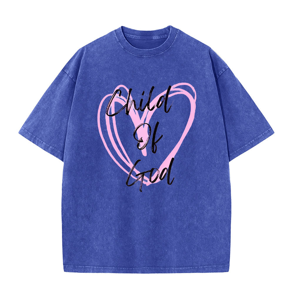 Christianartworkshop Romantisches Kind Gottes mit Heiligem Herzen Unisex-T-Shirt (vorgewaschen) - Blau - 5XL - image 5