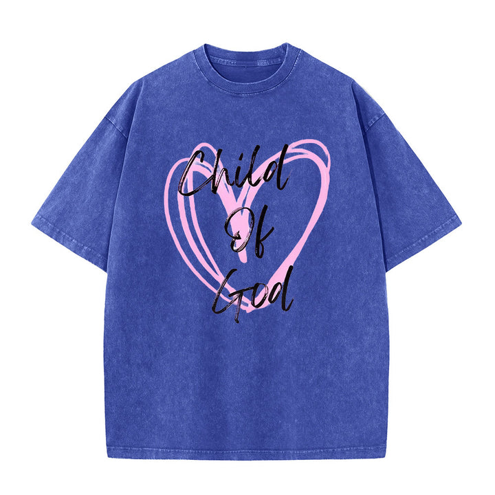 Christianartworkshop Romantisches Kind Gottes mit Heiligem Herzen Unisex-T-Shirt (vorgewaschen) - Blau - 5XL - image 5