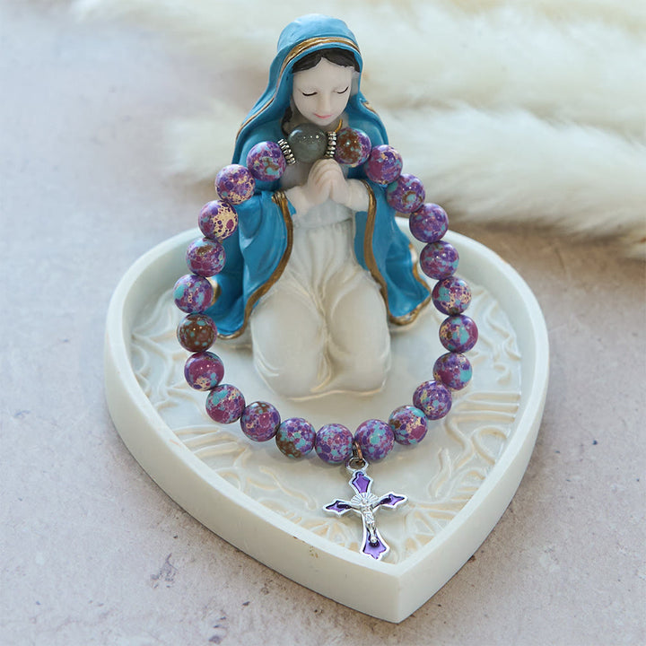 Christianartworkshop Marmoriertes Armband aus violettem Achat: Ausgeprägte Verbundenheit mit erdigen Texturen - image 5