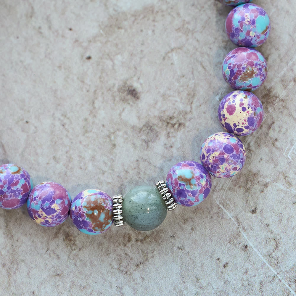 Christianartworkshop Marmoriertes Armband aus violettem Achat: Ausgeprägte Verbundenheit mit erdigen Texturen - image 6