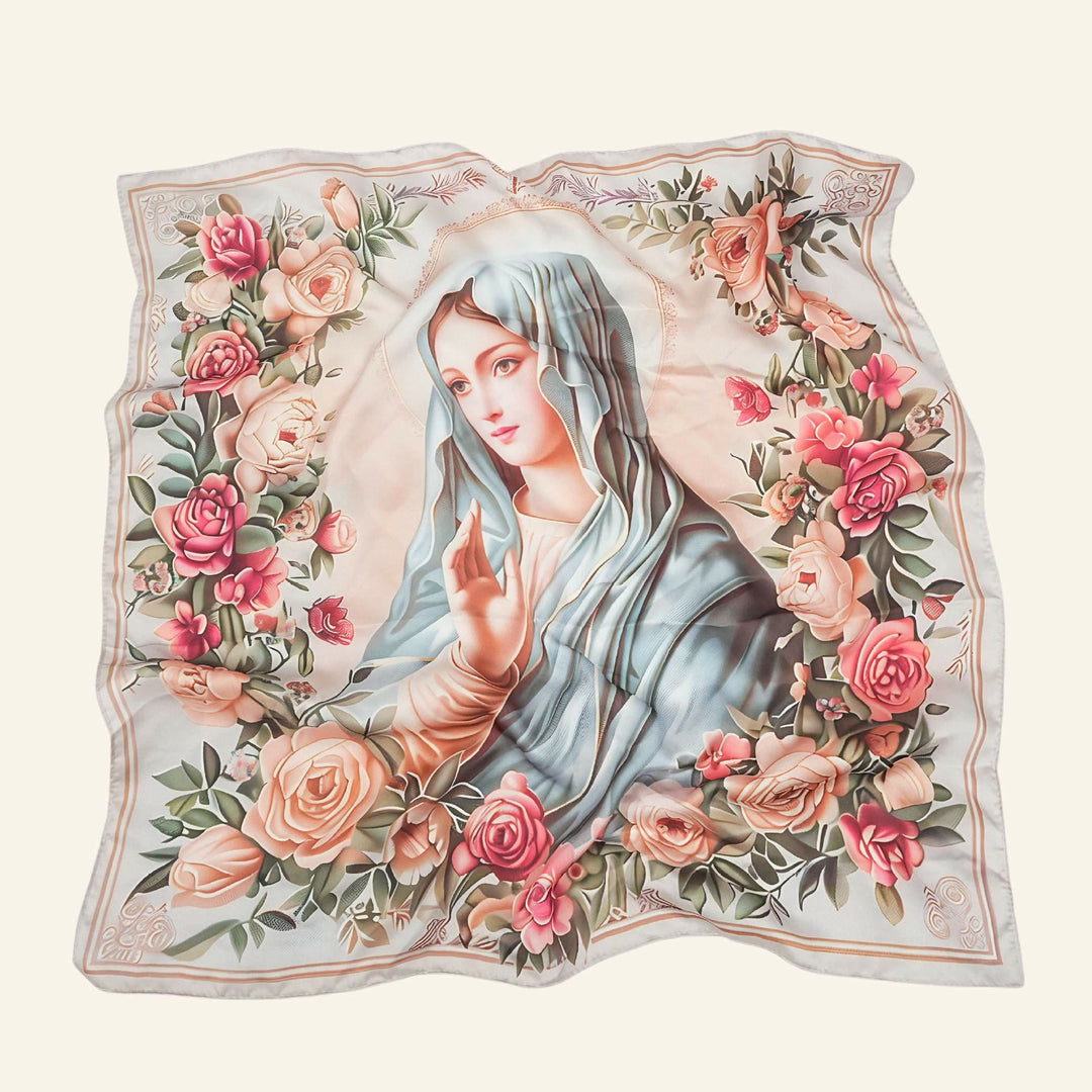 Christianartworkshop Satinschal „Serene Madonna“: Eine Blüte der Hingabe - K - image 16