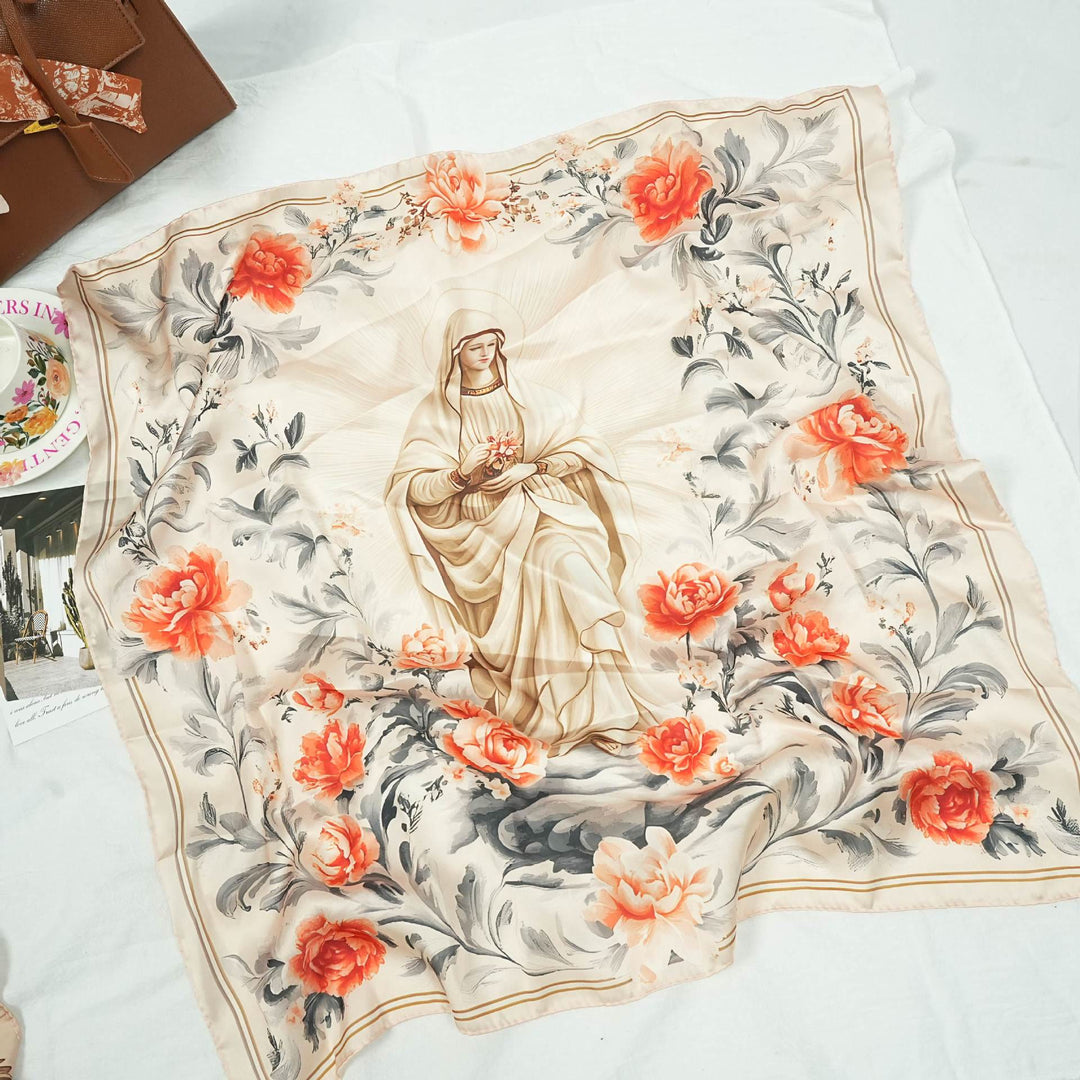Christianartworkshop Satinschal „Serene Madonna“: Eine Blüte der Hingabe - G - image 9