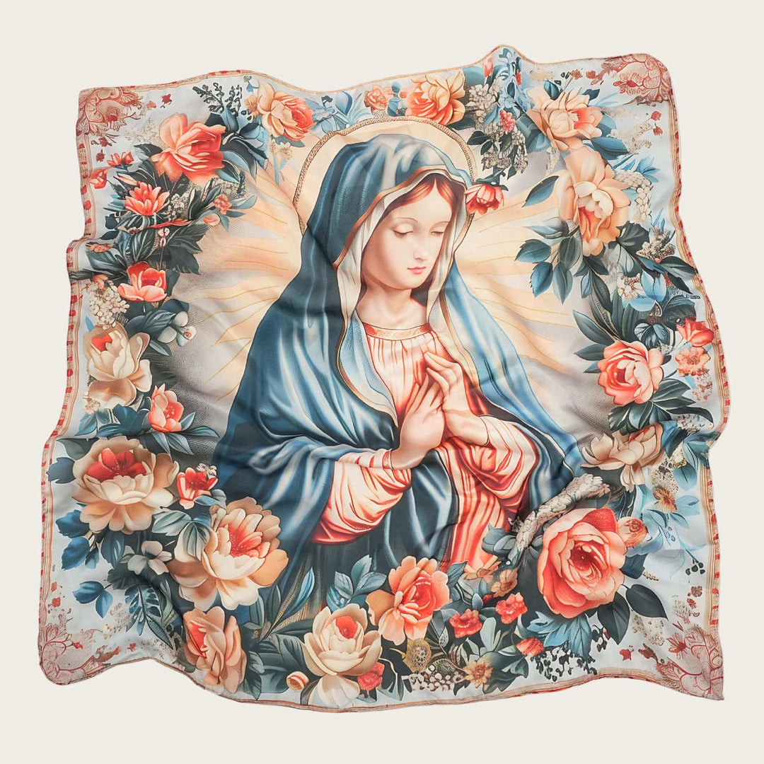Christianartworkshop Satinschal „Serene Madonna“: Eine Blüte der Hingabe - J - image 14