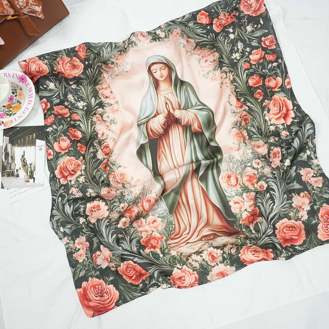 Christianartworkshop Satinschal „Serene Madonna“: Eine Blüte der Hingabe - F - image 8