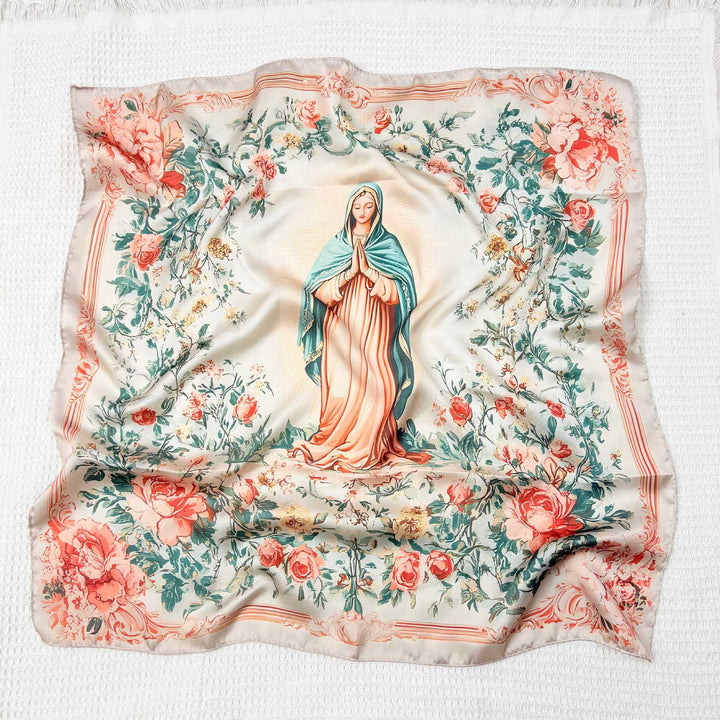 Christianartworkshop Satinschal „Serene Madonna“: Eine Blüte der Hingabe - M - image 18