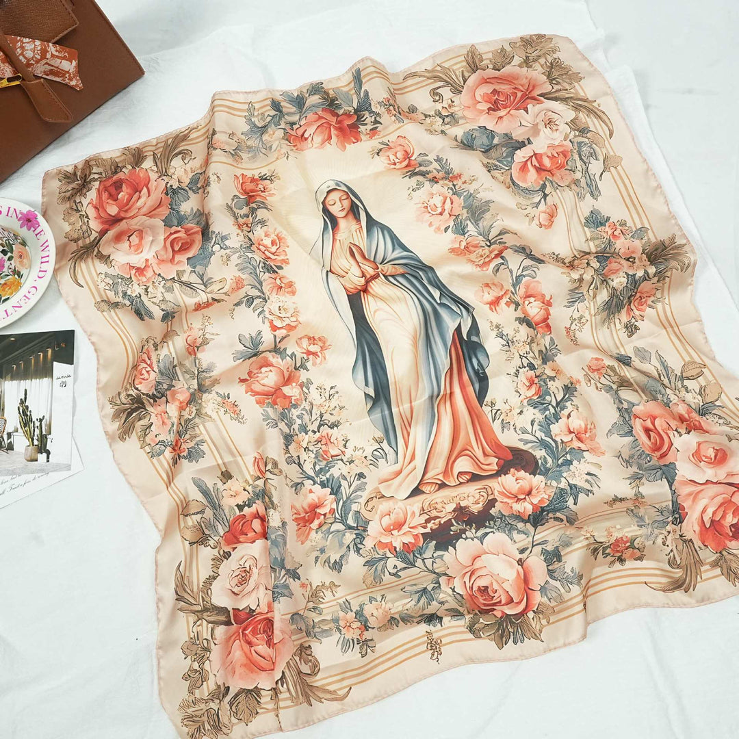 Christianartworkshop Satinschal „Serene Madonna“: Eine Blüte der Hingabe - ICH - image 11
