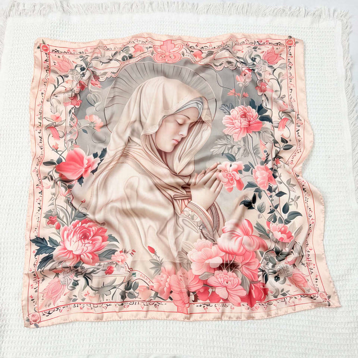 Christianartworkshop Satinschal „Serene Madonna“: Eine Blüte der Hingabe - L - image 17