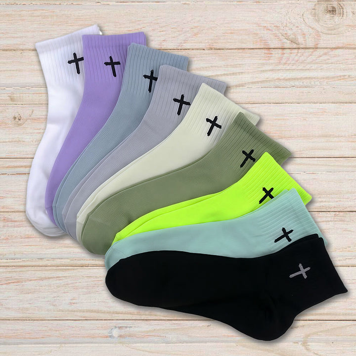 Christianartworkshop Socken mit dezentem Kreuz: Glaube an Ihren Füßen - Lila - image 0