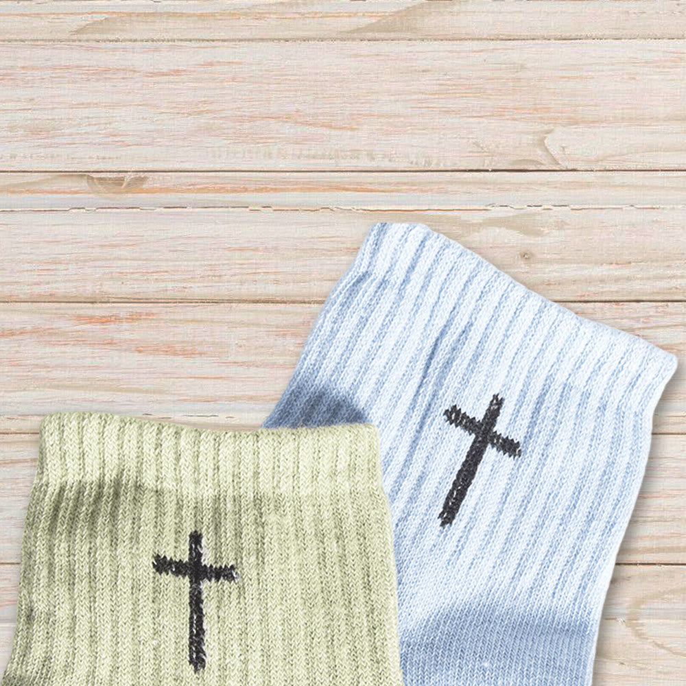 Christianartworkshop Socken mit dezentem Kreuz: Glaube an Ihren Füßen - image 3