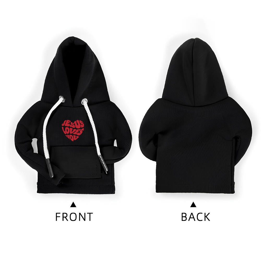 Christianartworkshop „Jesus liebt dich“-Hoodie mit Autoschalthebelbezug: Botschaft der Liebe für unterwegs - image 5