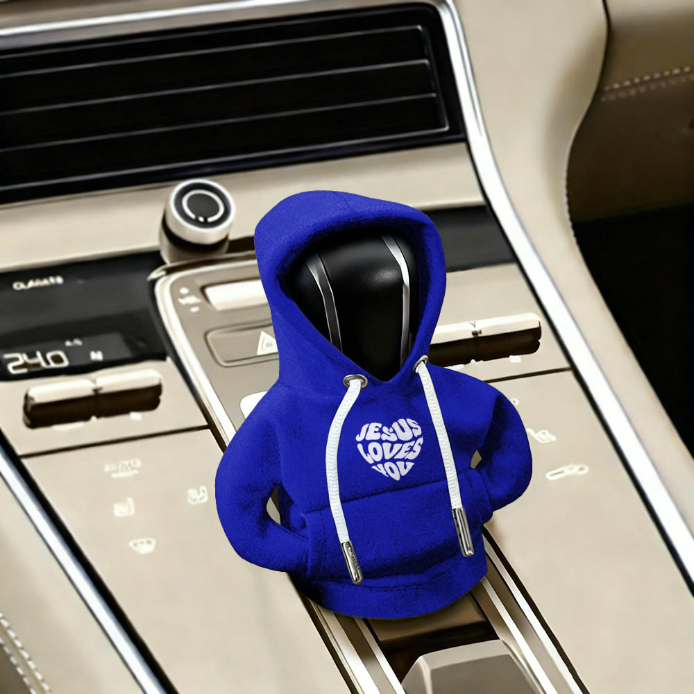 Christianartworkshop „Jesus liebt dich“-Hoodie mit Autoschalthebelbezug: Botschaft der Liebe für unterwegs - Marineblau - image 6