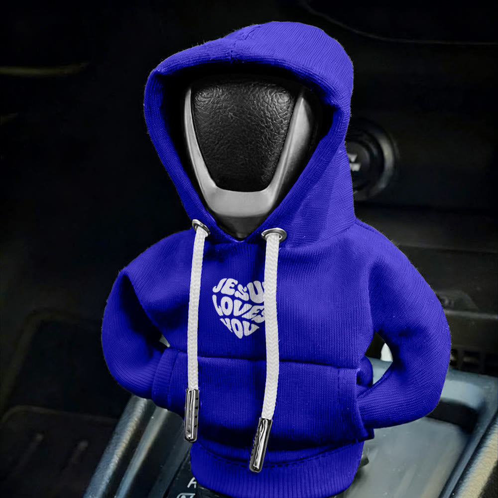 Christianartworkshop „Jesus liebt dich“-Hoodie mit Autoschalthebelbezug: Botschaft der Liebe für unterwegs - image 7