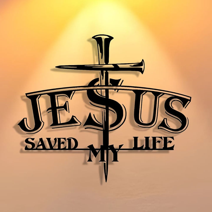 Christianartworkshop JESUS & Kreuz – Wanddekoration aus Metall: Tiefgreifende Botschaft der Erlösung für Ihr Zuhause - 15,75''*13,65''/40*34,66cm - image 0