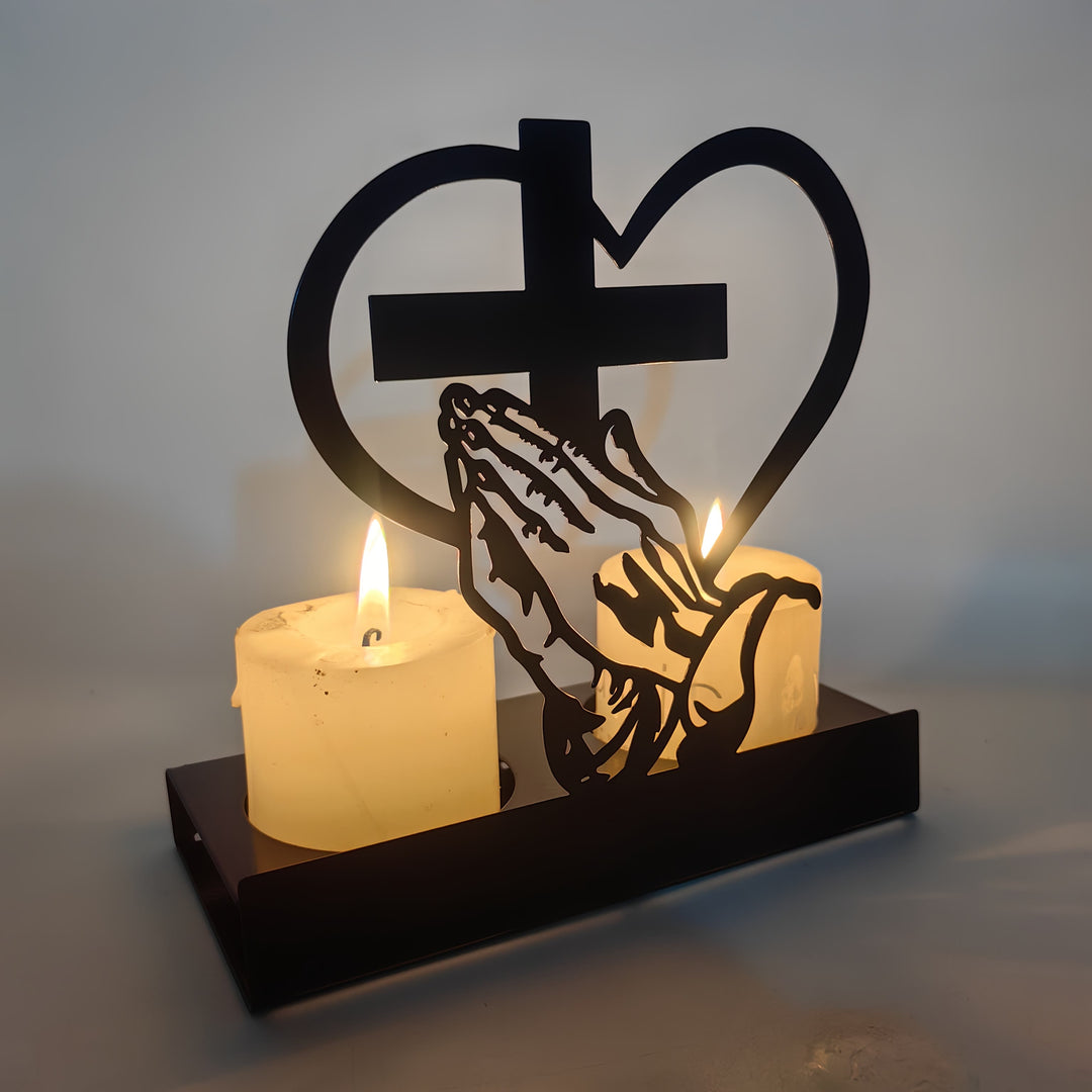 Christianartworkshop Gebetshände & Kreuzherz-Kerzenbox: Sanfte Andacht für den Schreibtisch - image 5
