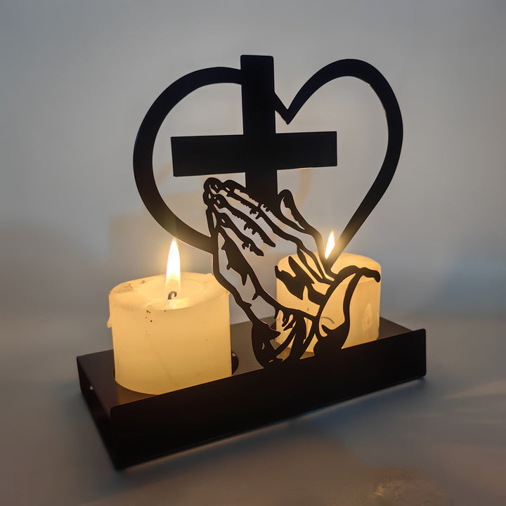Christianartworkshop Gebetshände & Kreuzherz-Kerzenbox: Sanfte Andacht für den Schreibtisch - image 5