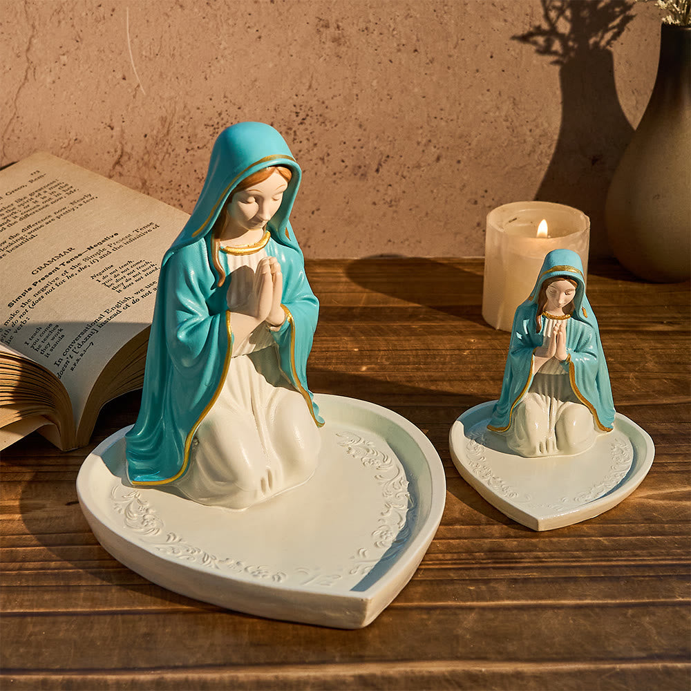 Christianartworkshop Klassischer Rosenkranzhalter aus Kunstharz mit betender Muttergottes: Ein zeitloses Symbol der Andacht - image 0