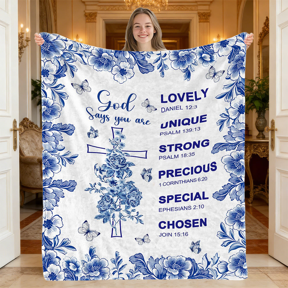 Christianartworkshop Gott sagt, du bist ein Vers-Wandteppich: Zarte Kostbarkeit für ruhige Orte - Gott sagt, du bist - 104''*89,8''/264*228cm - image 0