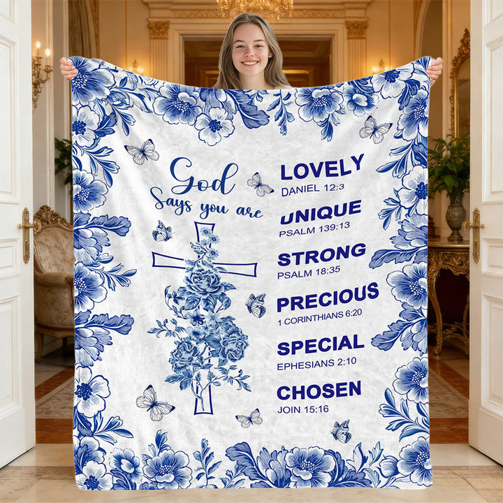 Christianartworkshop Gott sagt, du bist ein Vers-Wandteppich: Zarte Kostbarkeit für ruhige Orte - Gott sagt, du bist - 104''*89,8''/264*228cm - image 0