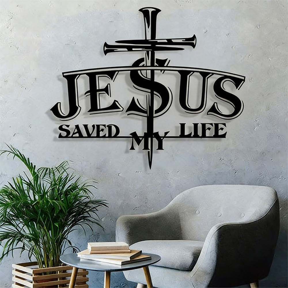 Christianartworkshop JESUS & Kreuz – Wanddekoration aus Metall: Tiefgreifende Botschaft der Erlösung für Ihr Zuhause - image 1