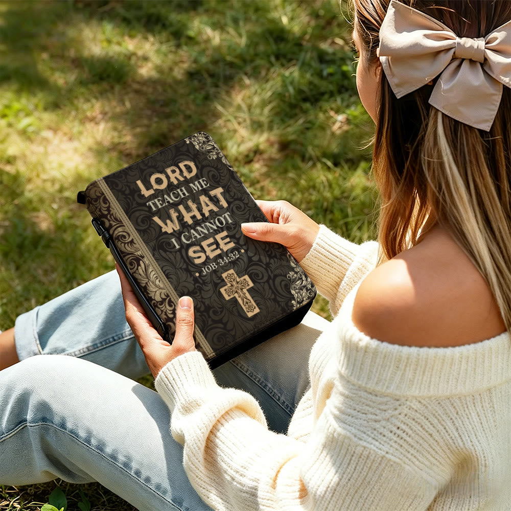 Christianartworkshop Bibelumschlag mit Hiob 34,32: Stille Erinnerung an Glauben und Weisheit - image 1