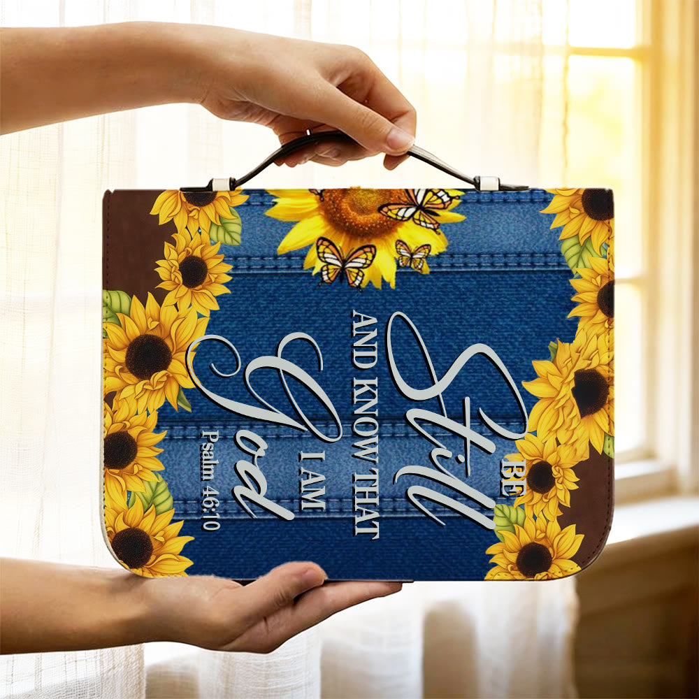 Christianartworkshop Psalm 46:10 Sonnenblumen-Bibelumschlag: Stille Erinnerung an Vertrauen und Treue - image 1