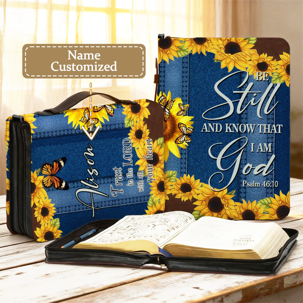 Christianartworkshop Psalm 46:10 Sonnenblumen-Bibelumschlag: Stille Erinnerung an Vertrauen und Treue - 2XL - Name personalisiert - image 11