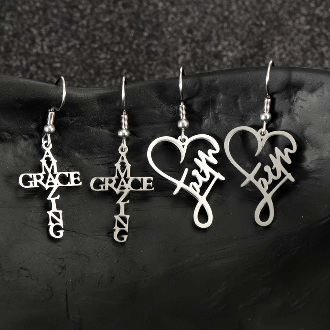 Christianartworkshop Ohrring „Kreuz & Gnade“: Zartes Symbol des Glaubens für jeden Tag - Herzensglaube - Silber - image 0