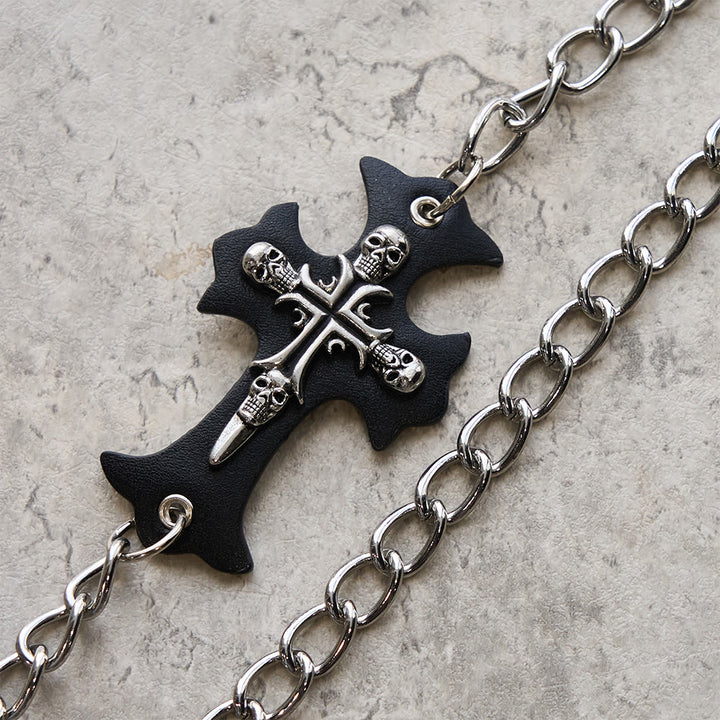 Christianartworkshop Geldbörse mit Kreuz und Totenkopf (mit/ohne Kette): Stille Erinnerung an den Glauben - image 2