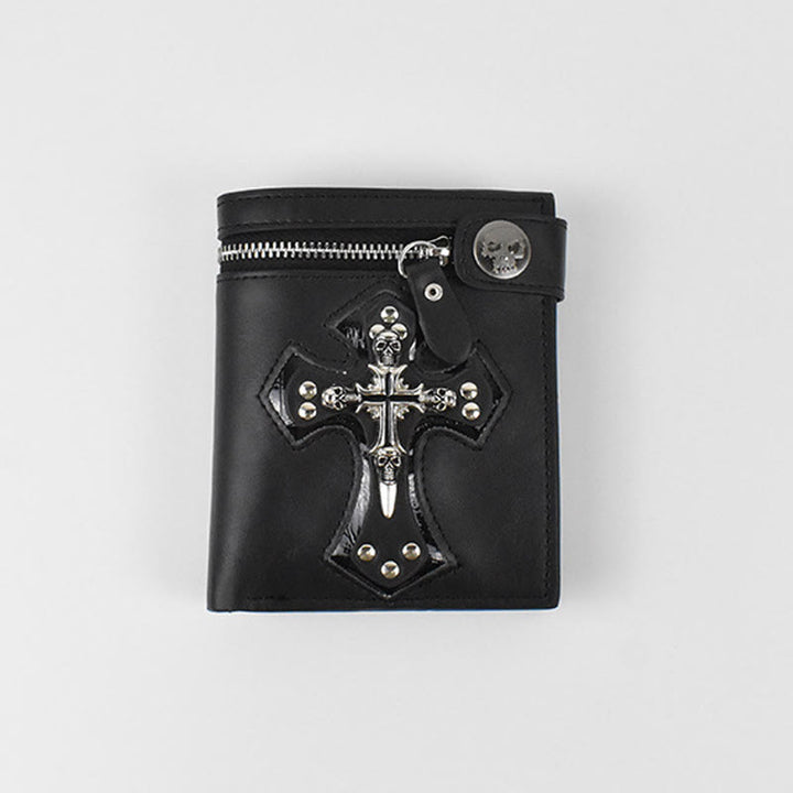 Christianartworkshop Geldbörse mit Kreuz und Totenkopf (mit/ohne Kette): Stille Erinnerung an den Glauben - Ohne Kette - image 4