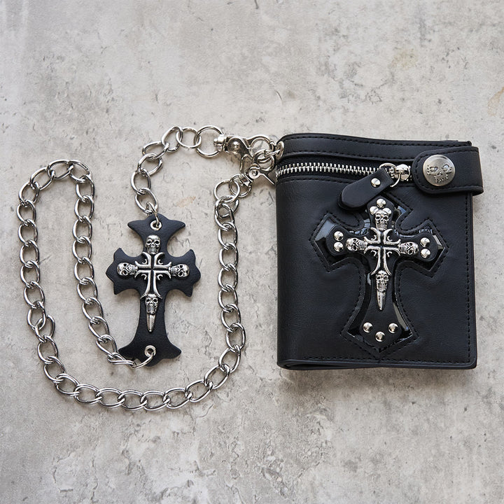 Christianartworkshop Lange/Kurze Geldbörse mit Kreuz- und Totenkopfmotiv: Stille Erinnerung an den Glauben - image 9